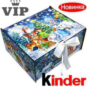 Сладкий подарок на Новый Год в картонной упаковке весом 1200 грамм по цене 2223 руб в Астрахани
